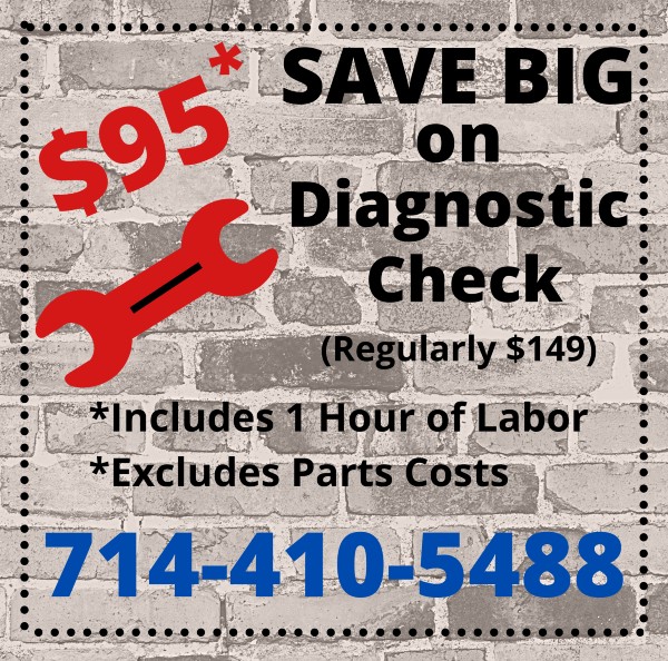 $95 Diagnostic Flyer for Mobile Mechanic Master in Orange, California.